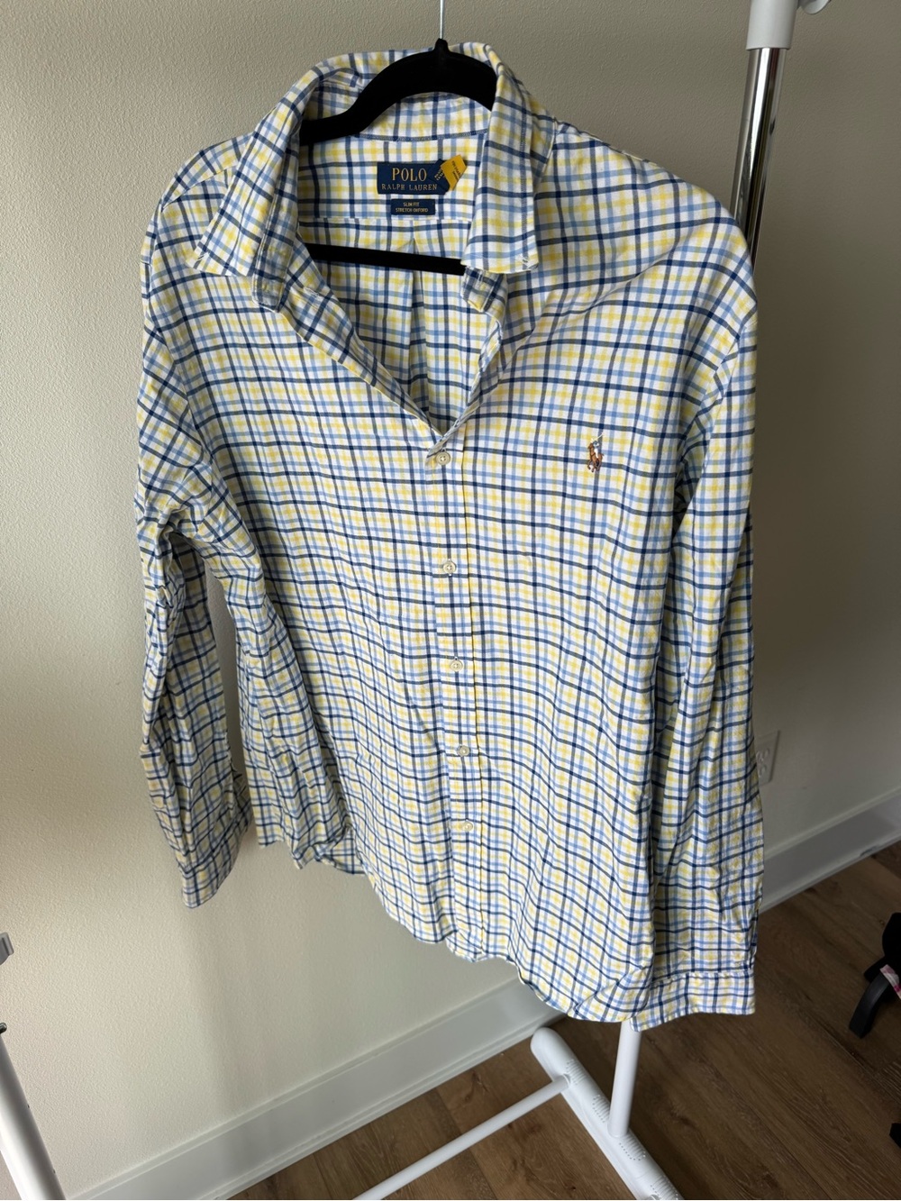 Polo Ralph Lauren Mens Checked Oxford Shirt Size XXL Slim Fit